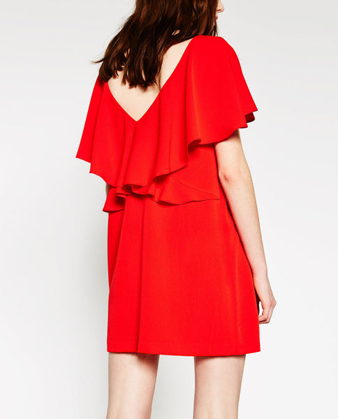 DRESS WITH BACK FRILL