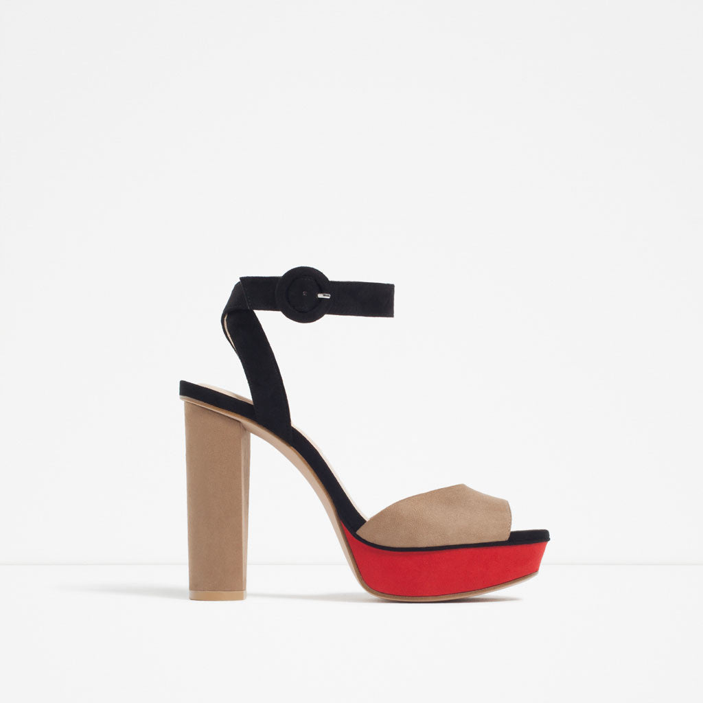 CONTRAST PLATFORM SANDALS