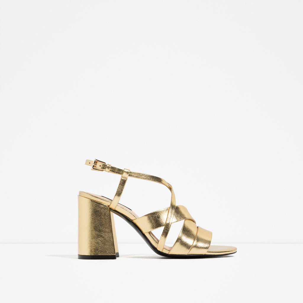 CROSSOVER METALLIC SANDALS