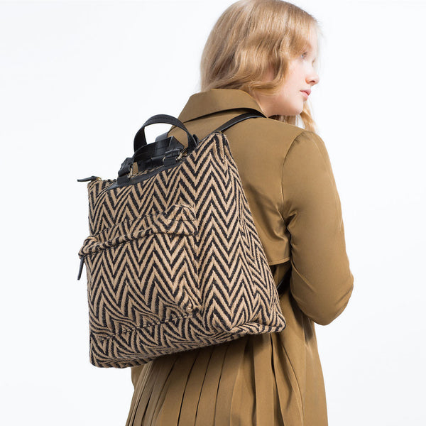 TWO-TONE ZIGZAG BACKPACK