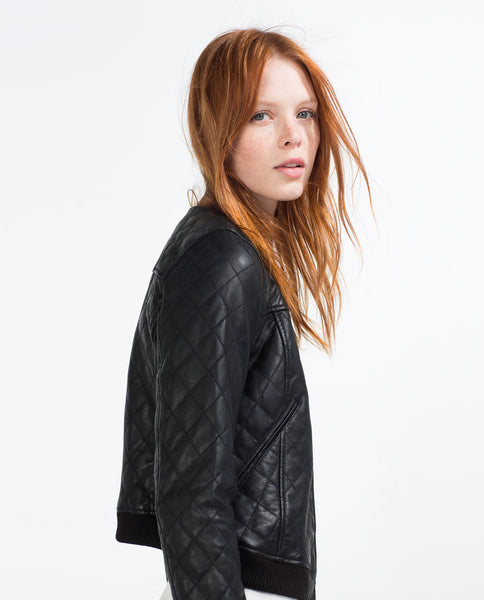 LEATHER BOMBER JACKET