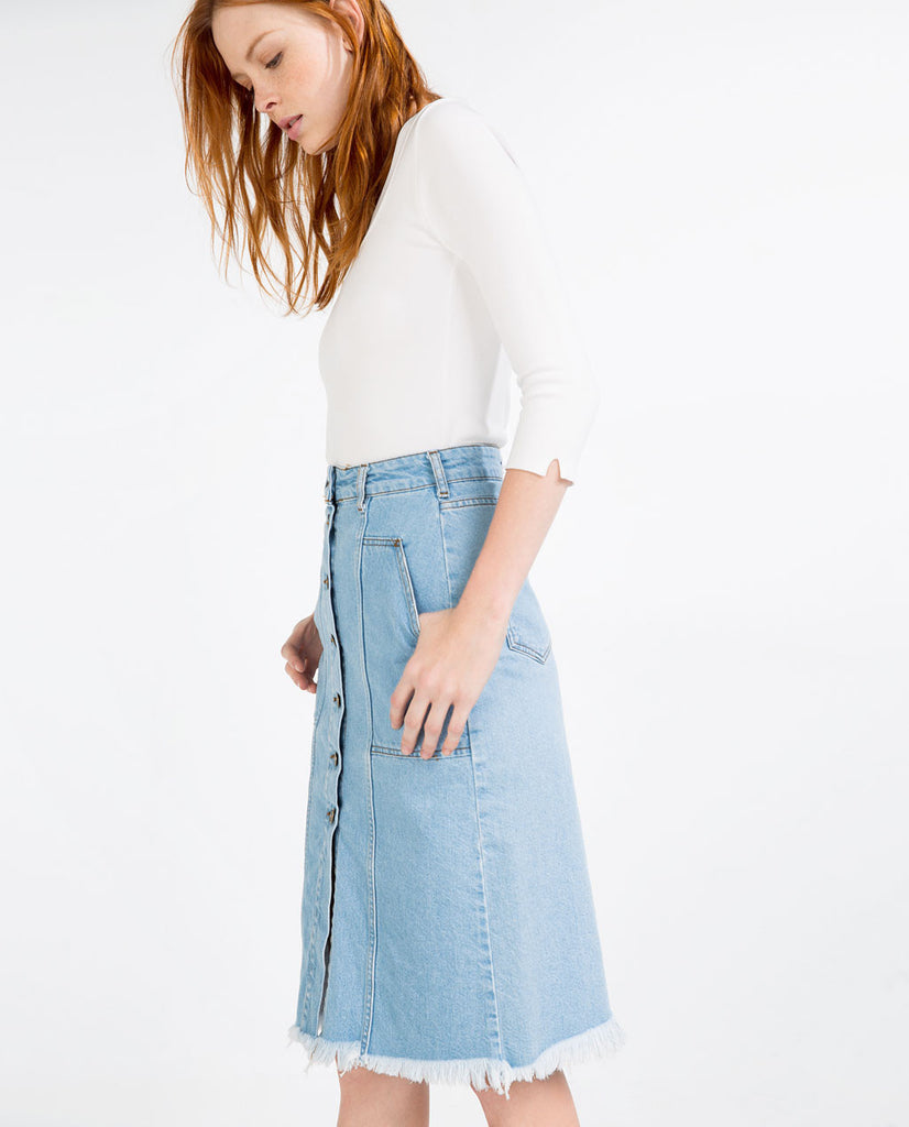 DENIM SKIRT WITH BUTTONS