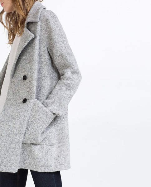 CROSSOVER WOOL COAT